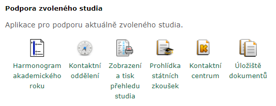 UIS -> Moje studium -> Portál studenta -> Zobrazení a tisk přehledu studia