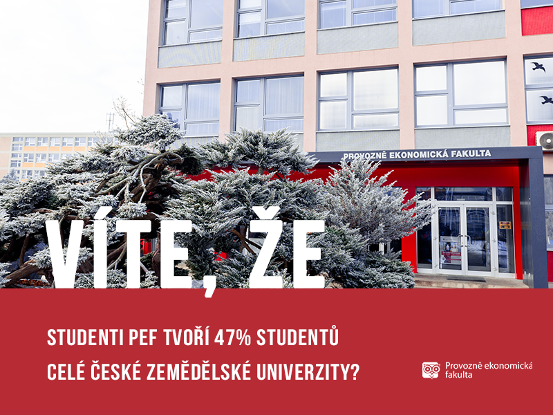 Studenti Provozně ekonomické fakulty tvoří 47% celé ČZU; autor obrázku Patrik Hácha
