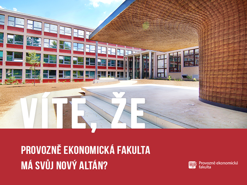 Provozně ekonomická fakulta má nový altán od Luka Križka; autor obrázku Patrik Hácha