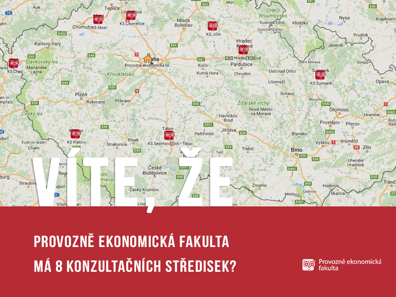 Provozně ekonomická fakulta má 8 konzultačních středisek pro kombinované studium; autor obrázku Patrik Hácha