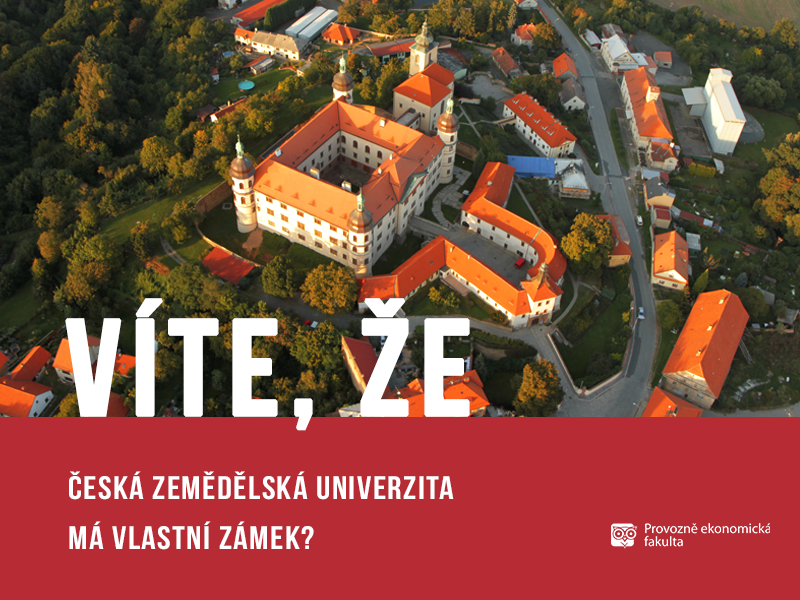 Česká zemědělská univerzita má vlastní zámek v Kostelci nad Černými lesy; autor obrázku Patrik Hácha