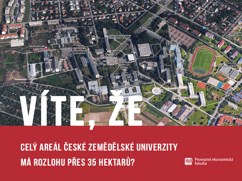 Areál České zamědělské univerzity má rozlohu 35 hektarů; autor obrázku Patrik Hácha