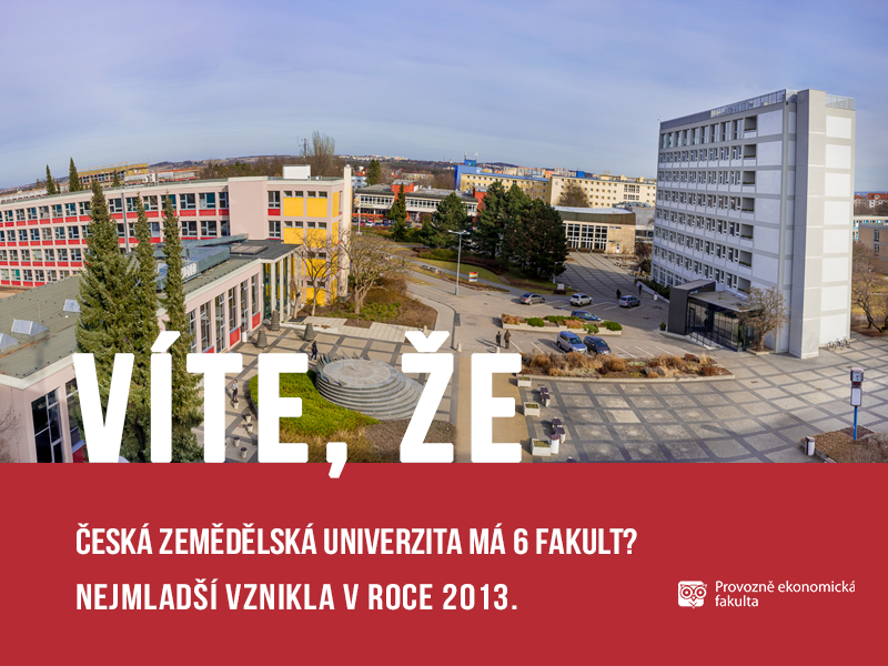 Česká zemědělská univerzita má 6 fakult; autor obrázku Patrik Hácha