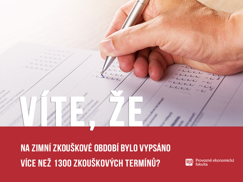 V zimním zkouškovém období bylo vypsáno 1300 zkouškových termínů;autor obrázku Patrik Hácha