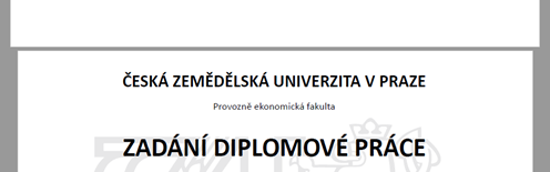 Problém při spojení zadání a diplomové práce